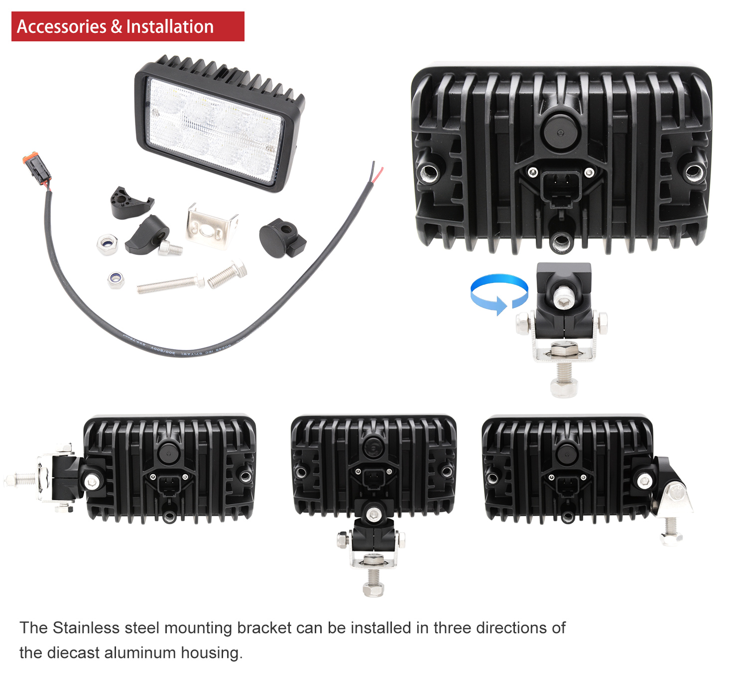 40W LED Flush Mount Cab Headlight for Case IH® Tractor, Massey Ferguson® Tractors 我的网站